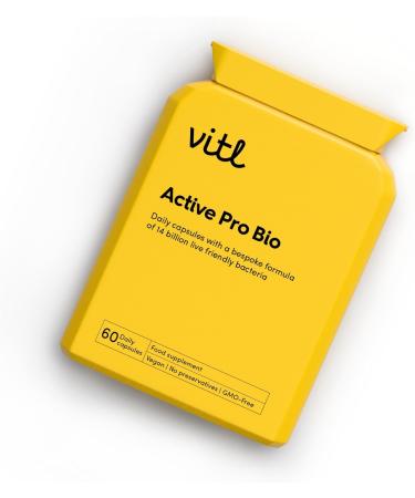 Vitl Active Pro Bio Probiotic Daily Supplement - 60 High-Strength Capsules with 14 Billion Live Cultures Per Tablet - Help Keep Your Gut Healthy - Strengthen Immunity & Support Brain Function Active Pro Bio 60 count (Pack of 1) - Buy Online on GoSupps.com