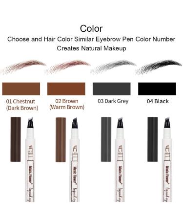 Liquid Eyebrow Pen | Waterproof Brow Pencil with Micro-Fork Tips | Long-Lasting Natural Eyebrows Makeup - Chestnut/Dark Brown - Buy Online on GoSupps.com