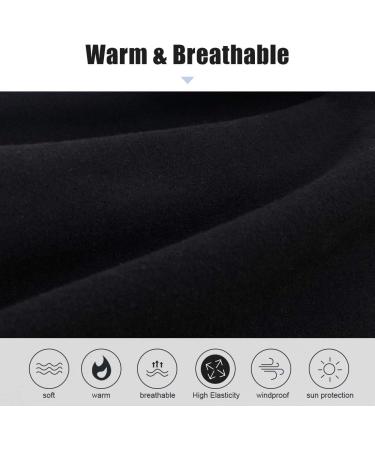 Hegcoiie Winter Loop Scarf for Men & Women | Fleece Neck Warmer & Windproof Ski Mask - Ideal for Outdoor Activities like Skiing Motorcycling and Running - Black - Buy Online on GoSupps.com