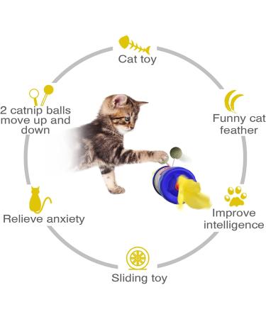 XIAOGO Cats Feather Toy - Interactive Moving Kitty Ball and Catnip Balls, Perfect Indoor Pet Supplies and Birthday Gift for Kittens - Buy Online on GoSupps.com