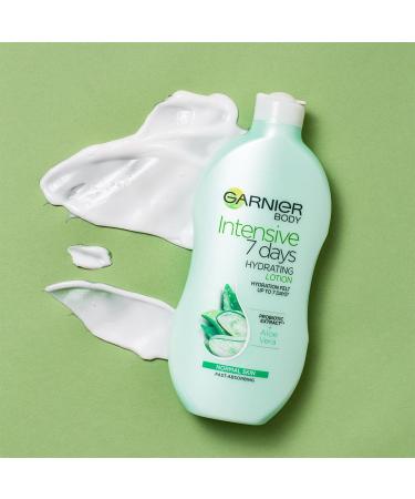Garnier Intensive 7 Days Aloe Vera Probiotic Extract Body Lotion 400ml - Fast Absorbing & Nourishing Moisturizer for Normal Skin - Buy Online on GoSupps.com