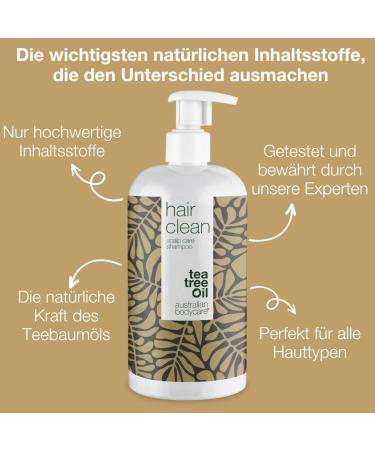 Buy 100% Vegan Anti-Dandruff Shampoo with Tea Tree Oil 500ml | Soothing Shampoo for Dry & Itchy Scalp | Ideal for Psoriasis Neurodermatitis & Scalp Pimples - Buy Online on GoSupps.com