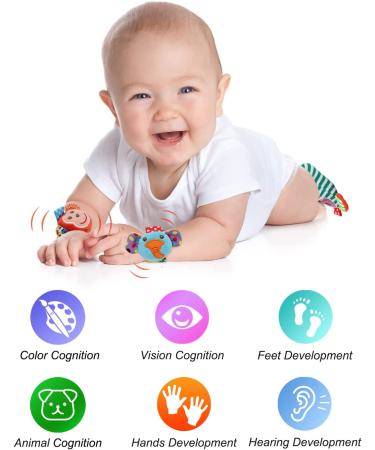 Sensory Plush Baby Rattle Toys for Newborns - Wrist, Foot, Handheld Rattles for Boys and Girls (A4) - Buy Online on GoSupps.com