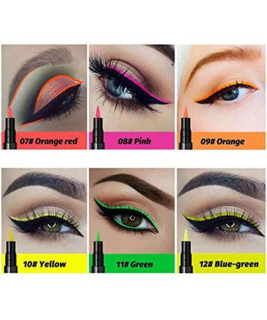 Eyeliner Liquide Mat Stylo Eyeliner Color 12 Nuances Vibrantes Imperm able Anti-taches Maquillage Longue Dur e pour Les F tes Mariages Soir es Dansantes 12PCS Ensemble (couleur) - Buy Online on GoSupps.com