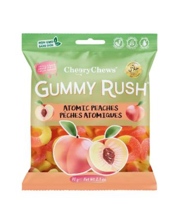 Gummy Rush HALAL GUMMY BEARS NON GMO FROM TURKEY (Atomic peaches) pack of 2