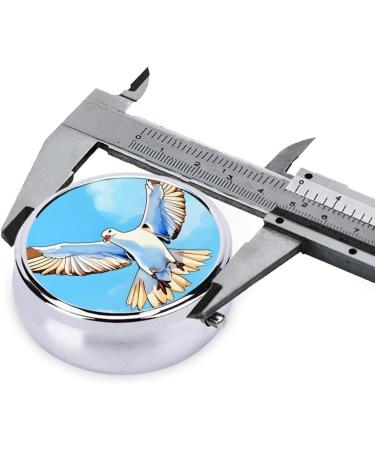 Seagulls in Flight Round Pill Box | 3-Compartment Portable Pill Organizer for Purse & Pocket - Ideal for Travel - Buy Online on GoSupps.com