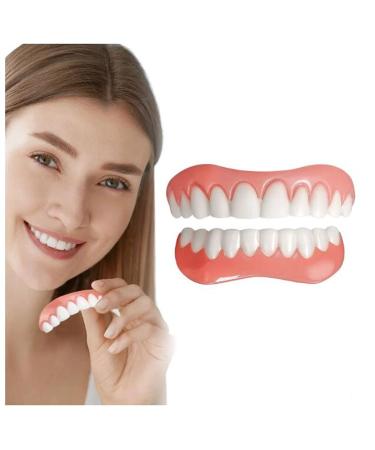 IQYU Dentures Teeth Veneer - Cosmetic Natural Shade Fix for Confident Smile | 2Pcs Clay Dentist - One Size White - Buy Online on GoSupps.com