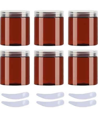 travel pots for cream small pots with lids Pack of 6   100ml Blue Plastic Cream Jars Cosmetic Pots with Clear Lids Containers for Toiletries (Color : Bruin Size : 80ml) 80ml Bruin