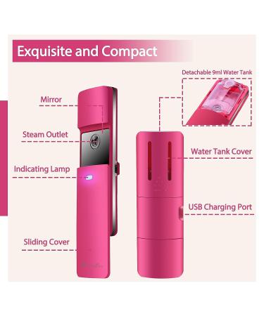 DenniesCare Nano Mister - Cool Mist Facial Sprayer for Lash Extensions | USB Rechargeable Mini Face Steamer in Rose Red - Buy Online on GoSupps.com