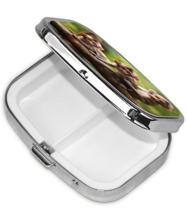 Buy Cute Little Monkeys 2 Compartment Pill Case - Small Travel Pill Organizer for Purse & Gifts - Buy Online on GoSupps.com