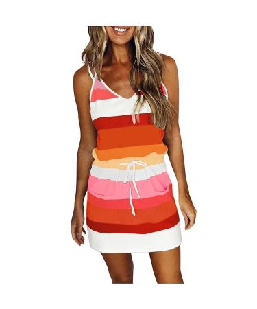 Ronony women Bohemian floral pressure summer dress V-neck short arm mini dress vacation leisure beach dresses short party dress for women V-outlet beach mini dress monochrome beach dress knee long x orange s
