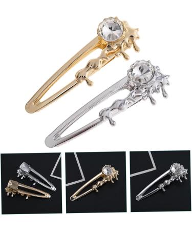 Beaupretty Wedding Crystal Barrettes rhinestone small hair barrettes metal hair clips for women hairpin women hair clips womens hair clips alligator clips for hair Miss button wedding Hair - Buy Online on GoSupps.com