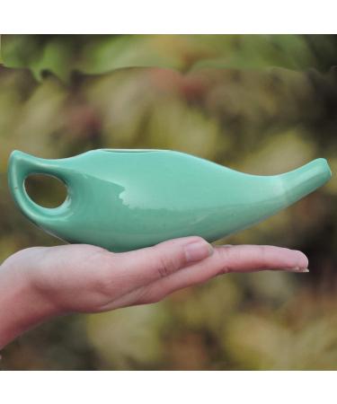 ANCIENT IMPEX Ceramic Neti Pot with 5 Sachets of Neti Salt | Natural Nasal Cleansing for Sinus Relief | Travel-Friendly Design (Turquoise) - Buy Online on GoSupps.com