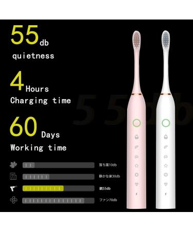 Apartment 2 Cards 2 Pack Sonic Electric Toothbrush - 6 Modes, 42000vpm, IPX7 Waterproof, 8 Brush Heads - Black+White - Buy Online on GoSupps.com