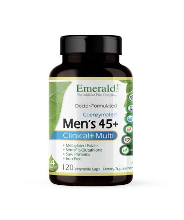 Emerald Labs Men's 45+ 4-Daily Multi - Multivitamin with CoQ10 Saw Palmetto and Extra Lycopene Supporting Heart Strong Bones and Immune Health - 120 Vegetable Capsules - Buy Online on GoSupps.com