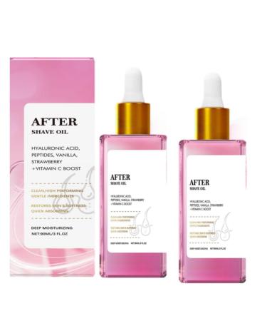 Strawberry Vanilla After Shave Oil for Smooth Skin Huile apr s-rasage douce Pour hommes et femmes - Pr vention contre les poils incarn s - Nourrit et apaise apr s le rasage 2 bo te