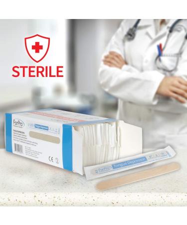 ForPro Professional Collection Senior Tongue Depressors | Large Wax Applicator Sticks | Sterile & Individually-Wrapped | 100-Count | X-Large Size | Pack of 1 - Buy Online on GoSupps.com