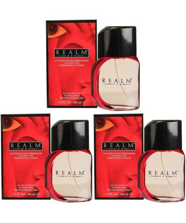 Erox Realm Corporation For Men. Eau De Cologne Spray 3.4 Oz. (Pack of 3) RED 3.3 Fl Oz (Pack of 3)