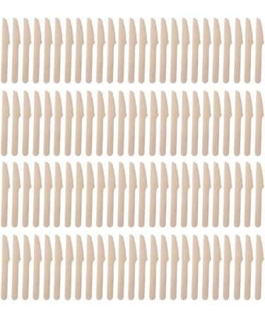 (Pack Of 100) Disposable Wooden Cutlery Set Wedding Birthday Party Tableware Environmentally Friendly Outdoor Supplies Durable Wooden Dinnerware - Buy Online on GoSupps.com