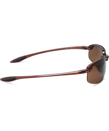JULI Tr90 Rimless Sports Sunglasses for Men Women | Brown/Brown Polarized | Ideal for Running, Fishing, Baseball, and Driving - Buy Online on GoSupps.com