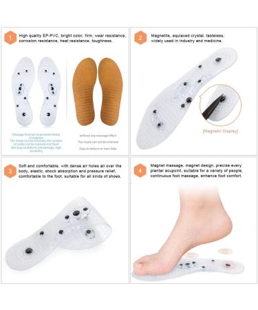 VanSP Magnetic Therapy Insole Weight Loss Magnet Acupressure Shoe Pads for Men and Women - White (Size S 10.4''/26.5cm) - Buy Online on GoSupps.com