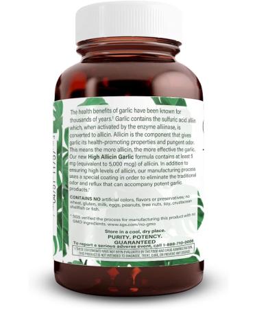 Natural Nutra High Allicin Garlic Supplement Supports Immune System Improve Enzymes Health Better Digestion Vanilla Coating 500mg 60 Vegan Tablets - Buy Online on GoSupps.com