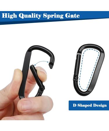 4 Pack Carabiner Hooks - Lightweight Aluminum D-Clip Set for Hammocks & Camping Accessories - Durable Black Carabiners - Buy Online on GoSupps.com