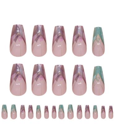 Buerfu Cute Press on Nails - Colorful Press on False Nails | User Friendly Fake Nails Set Cute Women False Nails for Holiday Dates Birthday Parties