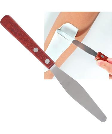 Premium Stainless Steel Wax Spatula with Wooden Handle | Multi-Purpose Applicator for Face Masks Hair Removal & Mixing Pigments - Buy Online on GoSupps.com