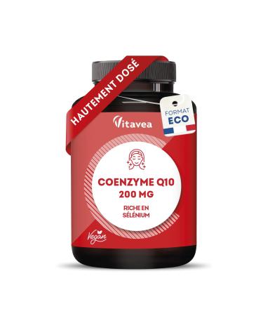 Coenzyme Q10 200mg - Antioxydant Naturel Puissant Anti- ge - Forme Stable Ubiquinone - Avec S l nium - 60 G lules Vegan - Fabriqu en France - Vitavea