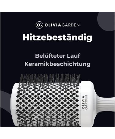 Olivia Garden Expert Blowout Shine Hairbrush - White & Grey - 65 | Shop Internationally for Your Perfect Hair Tool - Buy Online on GoSupps.com
