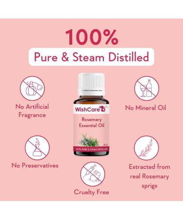 WishCare Rosemary Essential Oil 15 ML - 100% Pure Undiluted & Natural - Buy Online on GoSupps.com