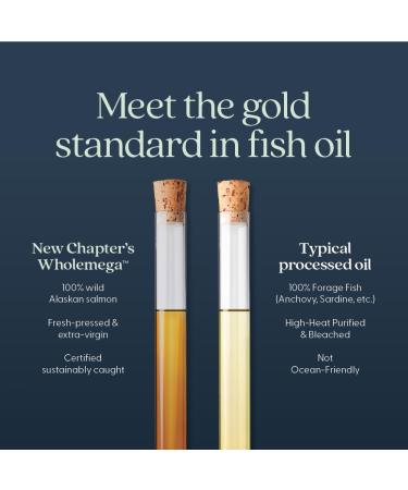 New Chapter Wholemega Fish Oil Supplement Tiny Capsules 2000mg per Serving Clinically Proven Wild Alaskan Salmon Oil with Omega-3 + Vitamin D3 + Astaxanthin 500mg per softgel - 180 Count 180 Count (Pack of 1) - Buy Online on GoSupps.com