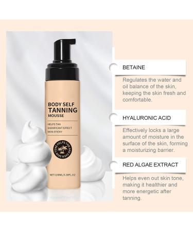  Jingmiger Self-Tanning Mousse - 100ml Moisturizing Tanning Mousse for Skin | For Women and Men Outdoors Holidays Beach Wedding Evening Date - Buy Online on GoSupps.com