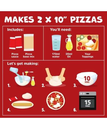 Dr. Oetker | Make Your Own Pizza Baking Kit 440G | Pizza Base Mix with Seasoned Tomato Sauce | Makes 2 pizzas | Suitable for vegans - Buy Online on GoSupps.com