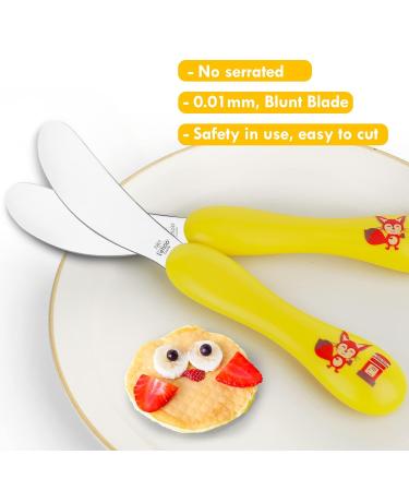 Lehoo Castle Children's Cutlery Set - 6-Piece Stainless Steel Forks Spoons & Knife for Toddlers - Orange Baby Cutlery Ideal for Kids - Buy Online on GoSupps.com