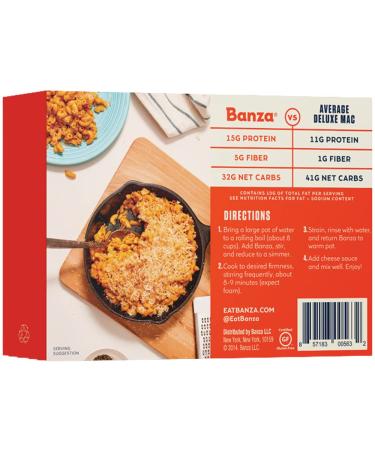 Banza Chickpea Mac and Cheese Elbows - Gluten Free High Protein Pasta with Deluxe Cheddar - Pack of 6 - Buy Online on GoSupps.com