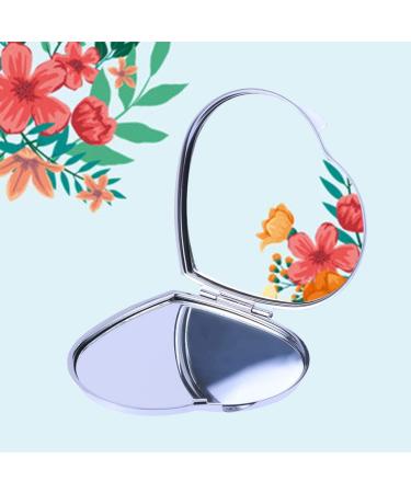 ULTNICE Compact Double Sided Heart Shape Makeup Mirror - Silver | Portable Pocket Mirror for Handbag and Purse - Buy Online on GoSupps.com