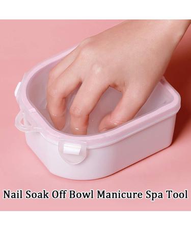 Manicure Spa Tool Set - Nail Soaking Bowl with Triangle Cuticle Peeler & Stainless Steel Pusher (Pink) - Buy Online on GoSupps.com