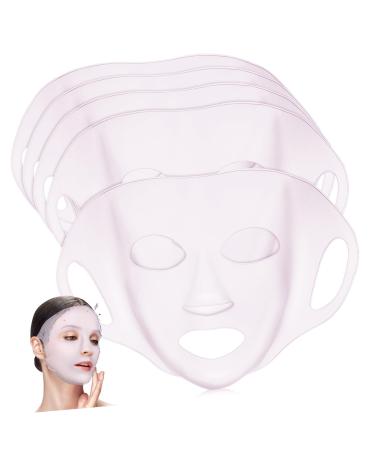 Ipetboom 5 pi ces Masques Visage Silicone R utilisables Souples Hydratants Couvre-masque Facial Confortables Pour Soins Peau