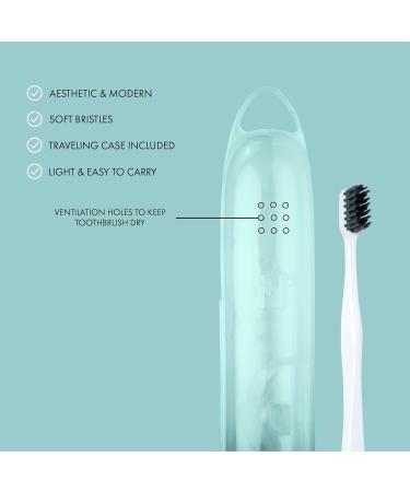 Sol Modern Soft Bristle Toothbrush Travel Case - 3 Pack White | Sleek Design - Buy Online on GoSupps.com