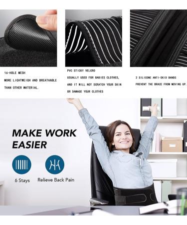 Back Support Brace for Men & Women - Breathable Lumbar Support Belt for Sciatica Herniated Disc & Scoliosis Relief | Adjustable Straps & 7 Stays - Buy Online on GoSupps.com
