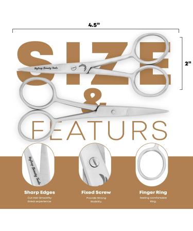 Premium Stainless Steel Beard Scissors & Comb Set for Men | Precision Nose Ear & Eyebrow Hair Trimmers - Buy Online on GoSupps.com