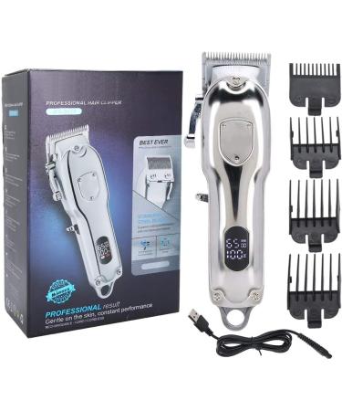 Professional Hair Clippers Kit with LCD Display - Rechargeable Stainless Steel Beard & Mustache Trimmer for Men | Grooming Salon Essentials - Buy Online on GoSupps.com