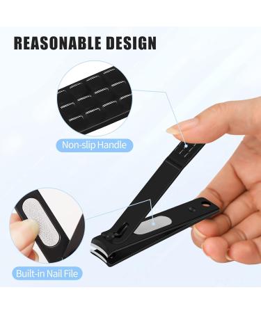 JAZZZNAP Black Nail Clippers Set - Ultra Sharp Fingernail & Toenail Clipper with Curved Blade Edge - 2 Count - Buy Online on GoSupps.com