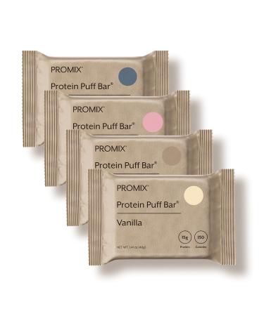 ProMix Nutrition Protein Puff Bars - Variety Pack - Vanilla Chocolate Strawberry Blueberry - Marshmallow Crispy Treat - High Protein & Low Calorie - 12 Bars Variety Pack 12 Bars