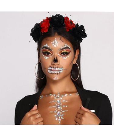 Fashband Halloween Flower Headband Black Rose Spider Headbands Crown Hair Band Party Day of the Dead Headpiece Cosplay Hair Accessories for Women - Buy Online on GoSupps.com