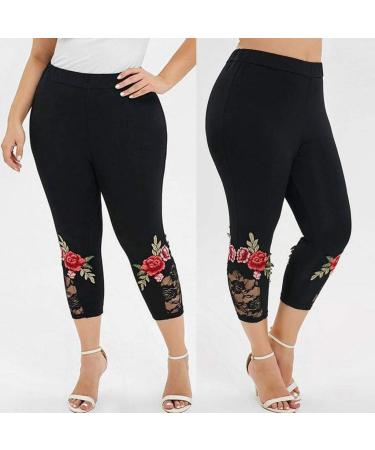 Ronony Women's 3/4 Long Yoga Pants - Fashionable High Waist Wide Leg Casual Pants - Elegant Thin Bootcut Design - Black 3XL - Buy Online on GoSupps.com