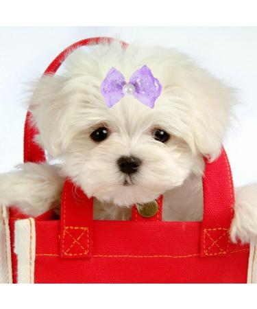 NA 20 Pcs Dog Hair Bows Pink Blue Purple Green Dog Bowknot Headwear Rubber Hair Band for Pet Dog Cat Hair Decoration - Buy Online on GoSupps.com