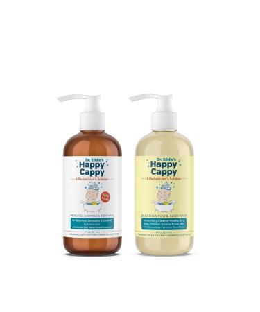 Happy Cappy Shampoo Bundle Manage Cradle Cap Seborrheic Dermatitis Dandruff and Dry Itchy Sensitive Eczema Prone Skin for All Ages Two 8 oz bottles 8 Fl Oz (Pack of 2)